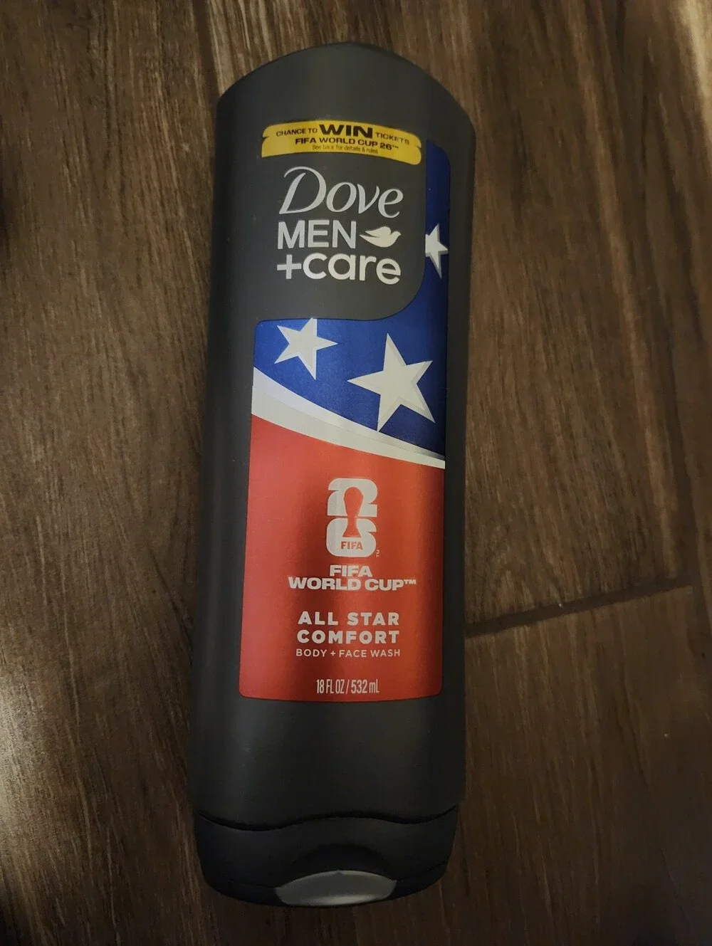 4 Items... 2 Dove Men+Care Red & Blue Body Wash And 2 Scrubbers